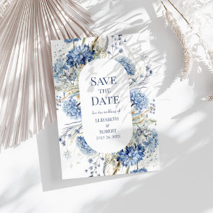 Carte de mise en garde Bleue Fleur Sauvage