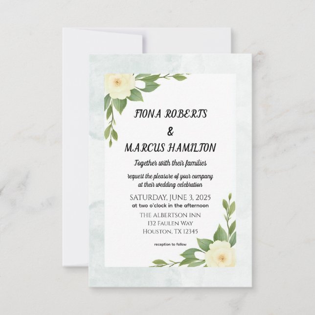 Carte de mise en garde florale rustique et minimal (Devant)