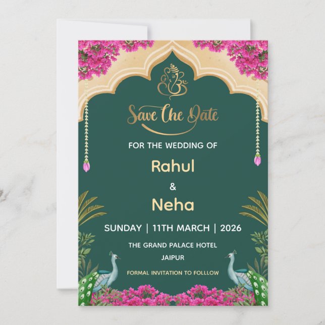 Carte de mise en garde indienne, Annonce de mariag (Devant)
