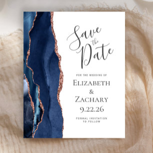 Carte de mise en garde mariage Agate Budget Bleu N