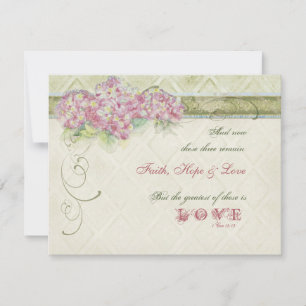 Carte de mise en garde vintage style hydrangea ros