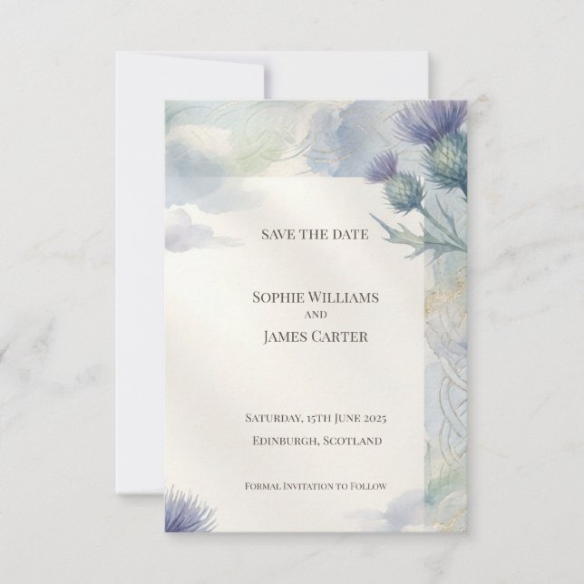 Carte de mise en vente Blue Thistle Celtic Knot |  (Devant)