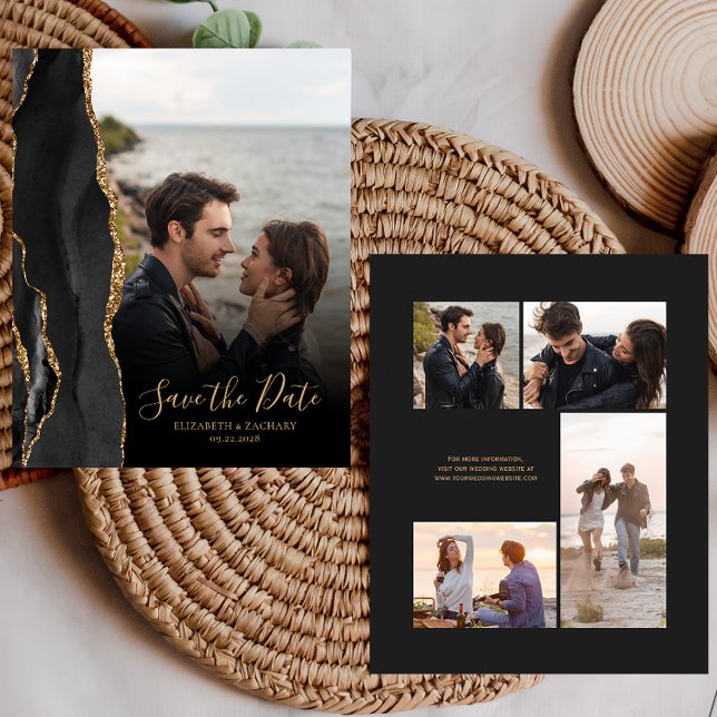 Carte de mise en vente Budget 5-Photo Black Gold A (Créateur téléchargé)