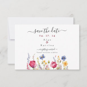 Carte de mise en vente de date Jardin Bohème Fleur