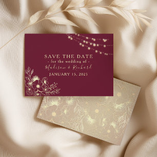 Carte de mise en vente florale or de Bourgogne