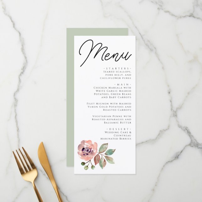 Carte de mise en vente horizontale Mauve Blush Rom (Devant/Arrière en situation)