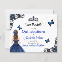 Carte de mise en vente pour Quinceañera Papillon B