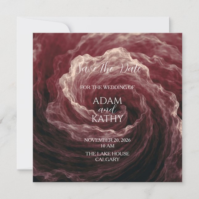 Carte de mise en vente "Romantic Red Rose Burgundy (Devant)