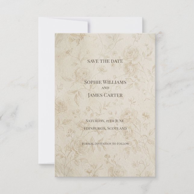 Carte de mise en vente Rose Grise (Devant)