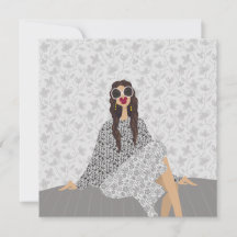Carte de mode d'art de Miss Simone Sunday Muse