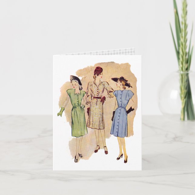 Carte de mode vintage des années 1940 (Devant)