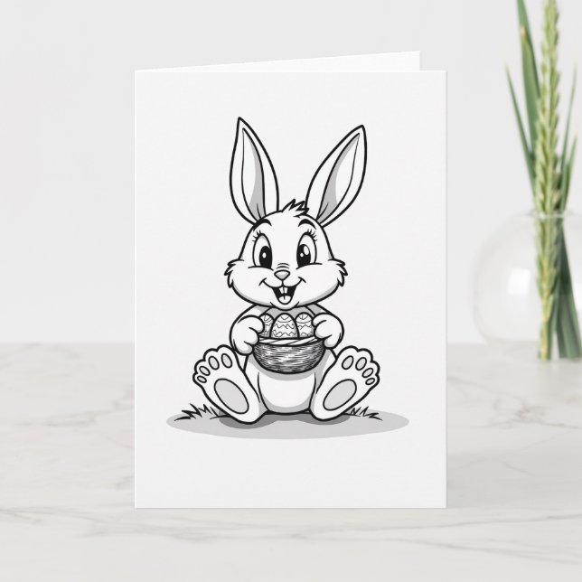 Carte de modèle de panier tressé de lapin (Devant)