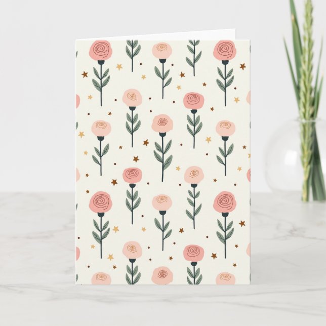 Carte de modèle pour la fête des mères Fleurir (Devant)