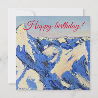 Carte de montagne bleue pour anniversaire