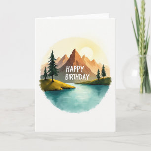 Carte de montagne d'anniversaire panoramique