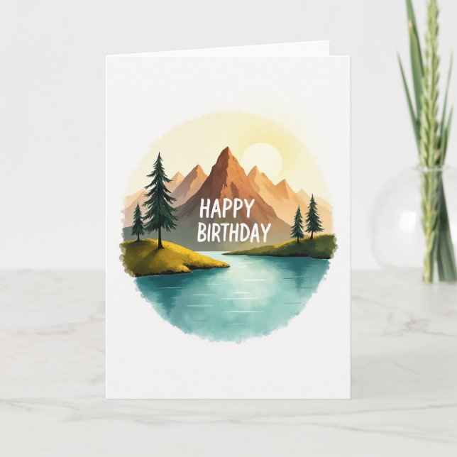 Carte de montagne d'anniversaire panoramique (Devant)