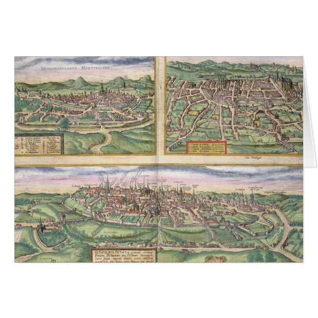 Carte de Montpellier, visites, et de Poitiers, de (Devant horizontal)