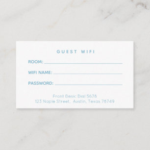 Carte de mot de passe Wifi Guest