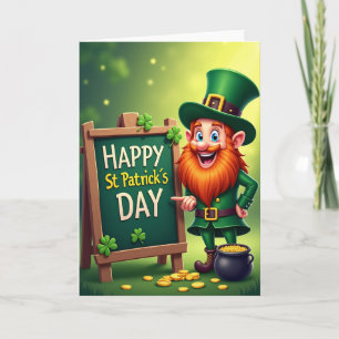 Carte de motif Chanceux Leprechaun