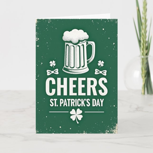 Carte de motif Cheers de bière émeraude (Devant)