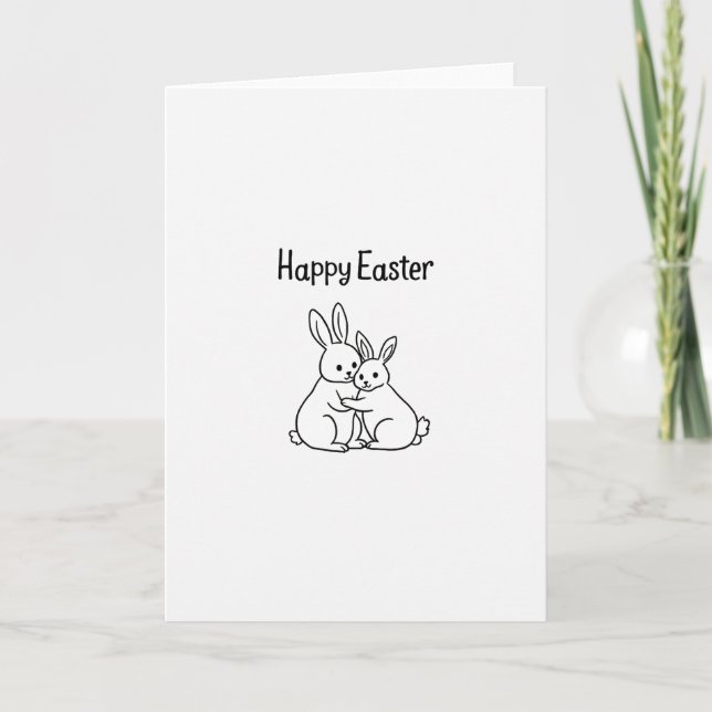 Carte de motif d'amour de lapin (Devant)