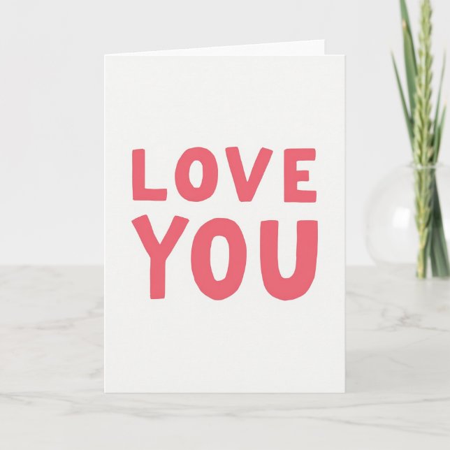 Carte de motif d'amour rose (Devant)