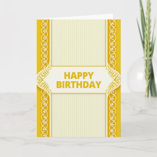 Carte de motif d'anniversaire doré (Devant)