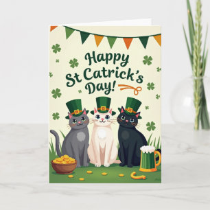 Carte de motif de chats Shamrock