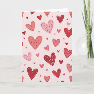 Carte de motif de cœurs de la Saint-Valentin