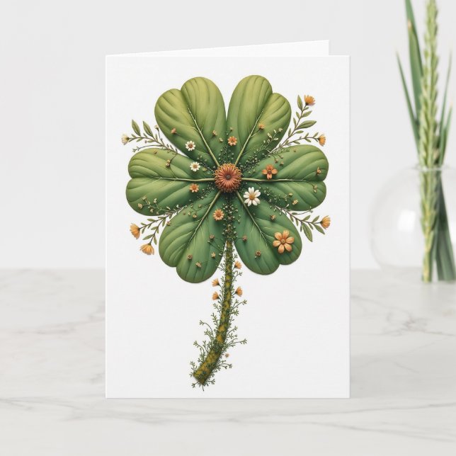 Carte de motif de fleurs de trèfle (Devant)