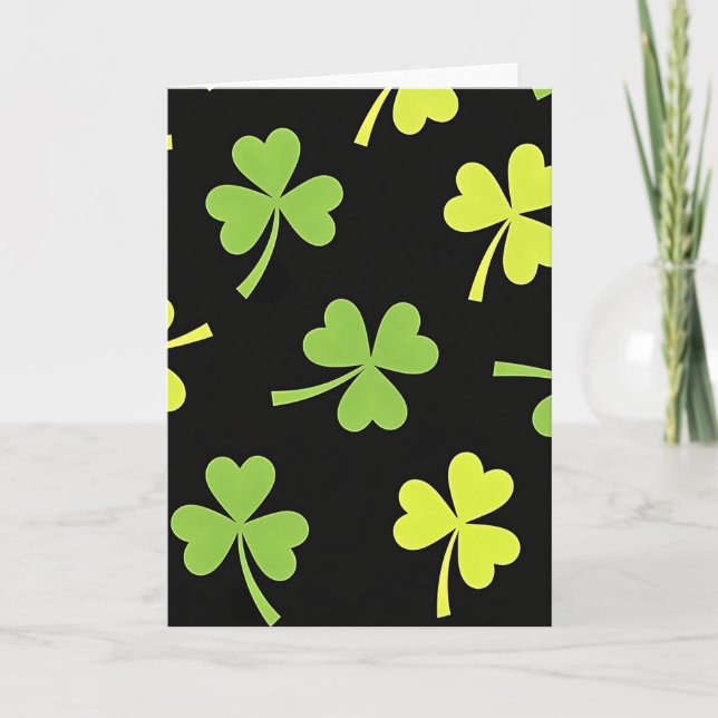 Carte de motif de trèfles verts Lucky (Devant)