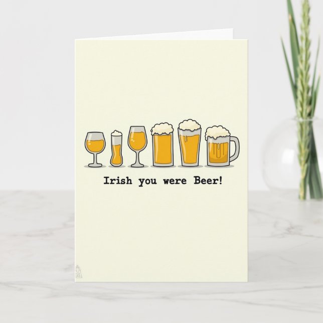 Carte de motif de verre à bière amusante (Devant)