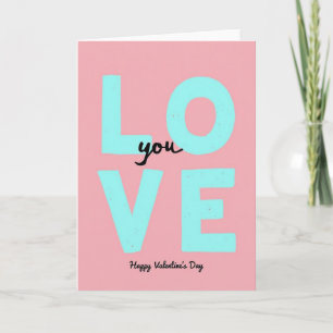 Carte de motif graphique d'amour sarcelle