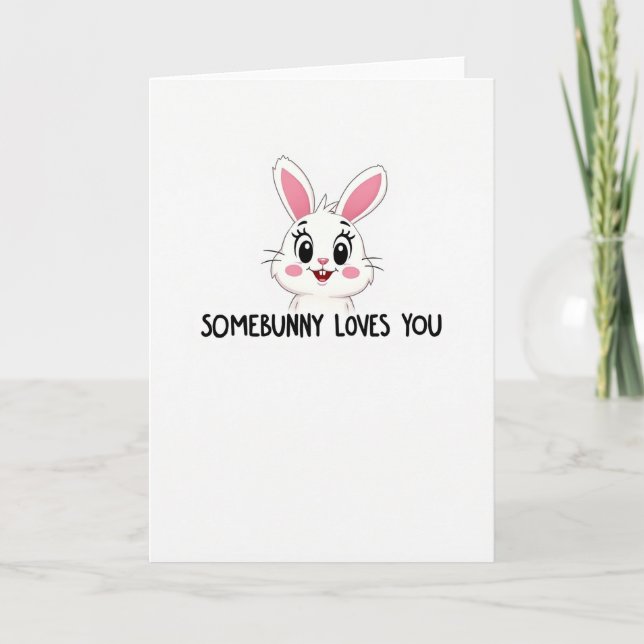 Carte de motif Lapin Vous Aime (Devant)