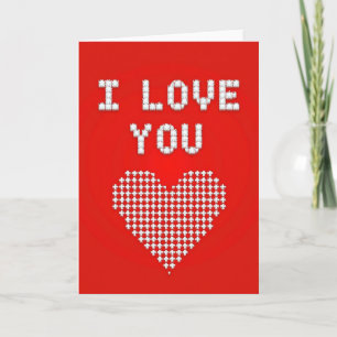 Carte de motif romantique Je t'aime plus