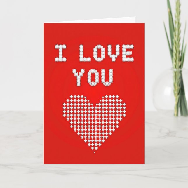 Carte de motif romantique Je t'aime plus (Devant)