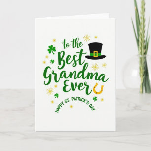 Carte de motif Shamrock Grand-mère