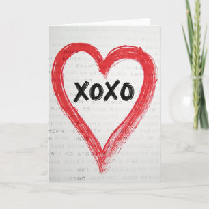 Carte de motif Xoxo Cœur Rouge