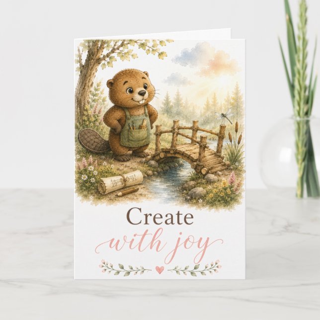Carte de motivation Create with Joy Beaver (Devant)