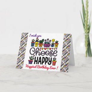 Carte de motivation d'anniversaire la plus heureus