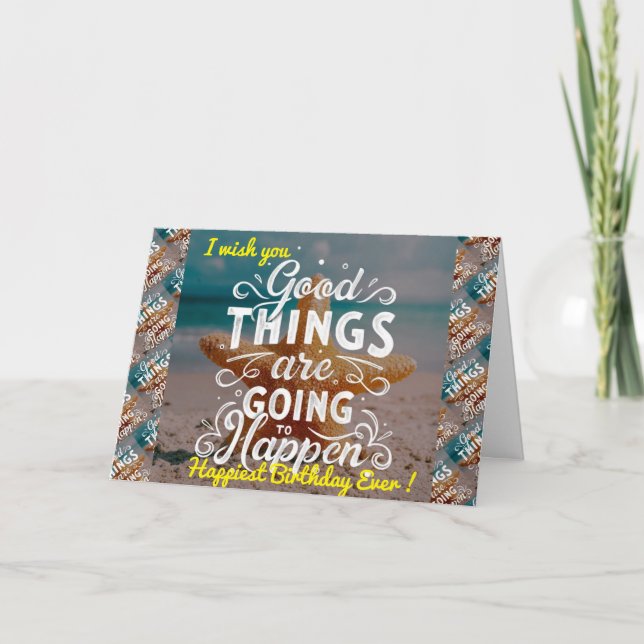 Carte de motivation d'anniversaire la plus heureus (Devant)