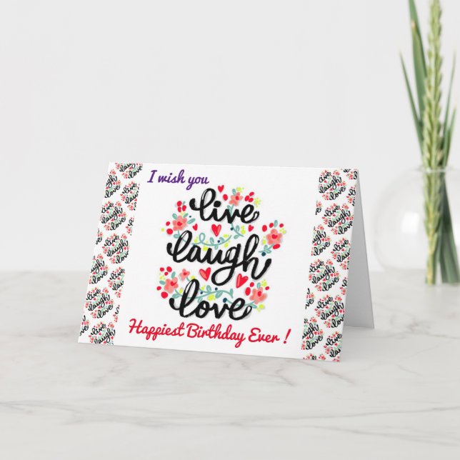 Carte de motivation d'anniversaire la plus heureus (Devant)