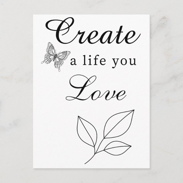 Carte de motivation pour créer une vie que vous ai (Devant)