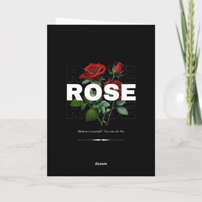Carte de motivation Rose  (Dos)