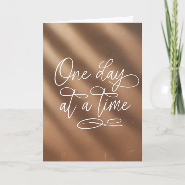 Carte de motivation "Un jour à la fois" en écritur (Devant)