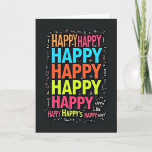 Carte de mots d'anniversaire au néon