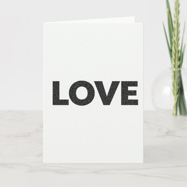 Carte de mots d'art d'amour simple (Devant)