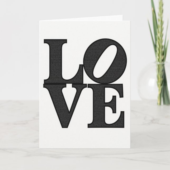 Carte de mots d'art minimaliste d'amour (Devant)