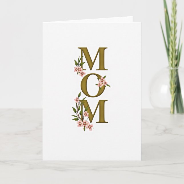 Carte de mots floraux Olive Gold (Devant)