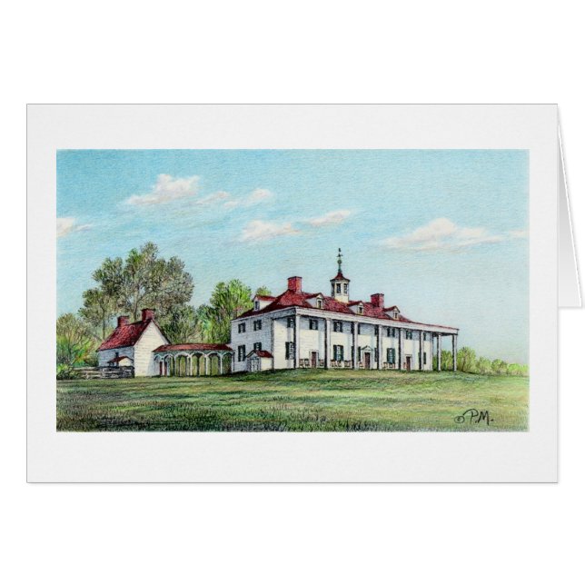 Carte de Mount Vernon de Paul McGehee "Washington" (Devant Horizontal)